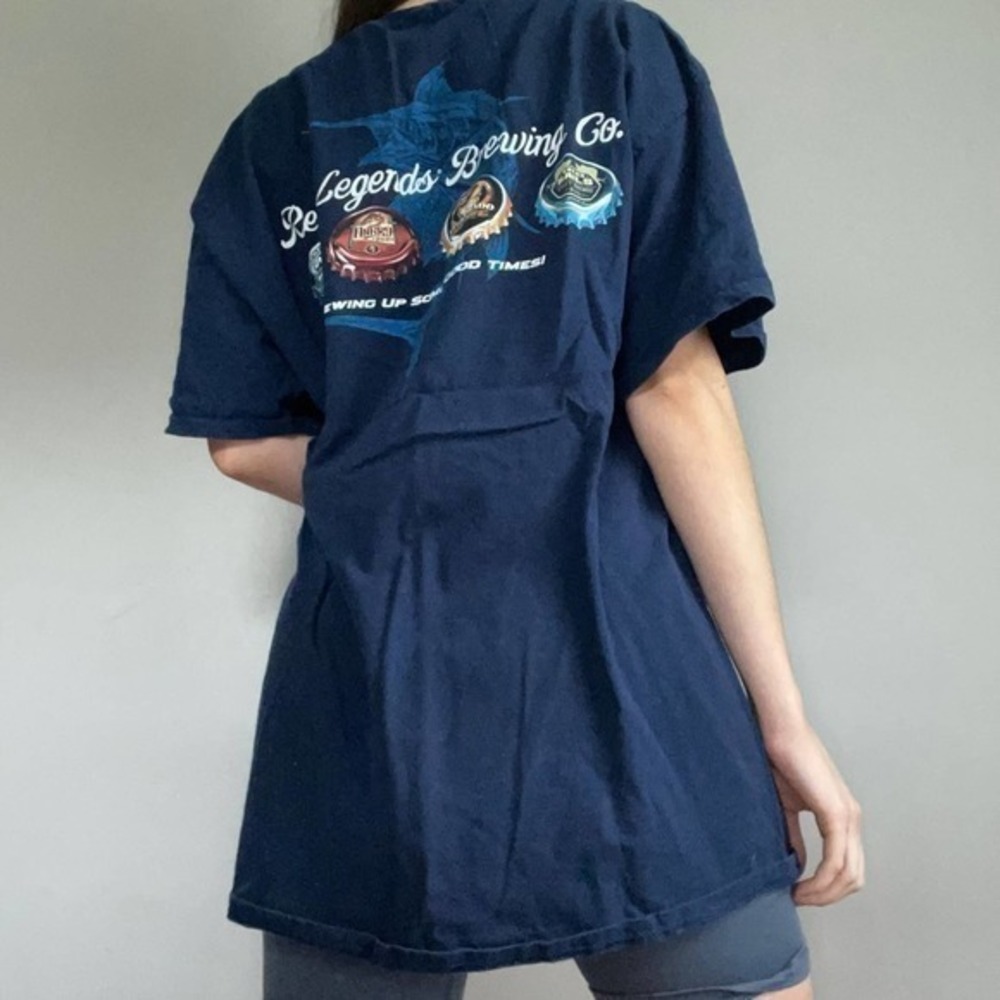 Reel Legends Brewing Co Navy Graphic Fishing Tee